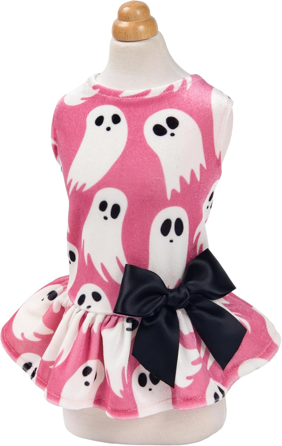 Halloween Ghost Dog Dress, Funny Dog Halloween Costumes, Doggy Clothes for Small Dogs Girl, Pet Apparel, Pink, White, Black, Medium