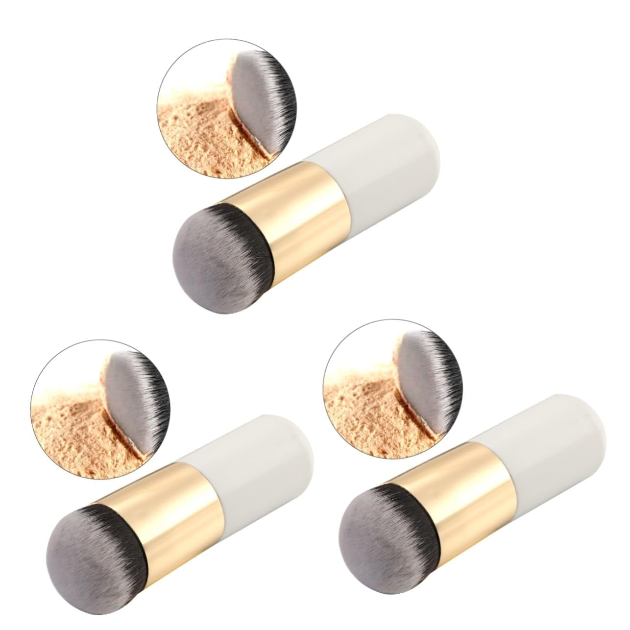 3Pcs Professional Makeup Brush Powder Foundation Brush Blush Foundation Makeup Flat for Face Beauty Tools