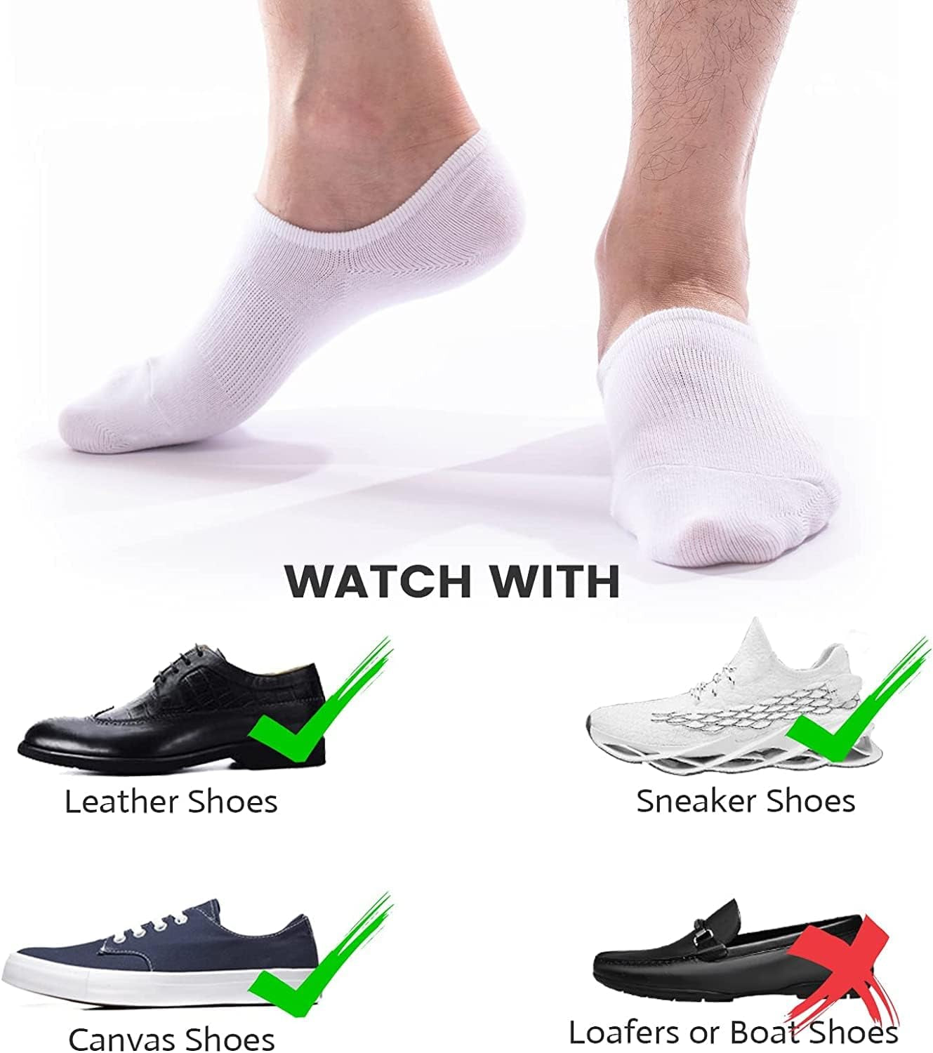No Show Socks Men Low Cut Ankle Short Socks for Men Casual Athletic Socks with Non Slip Grip