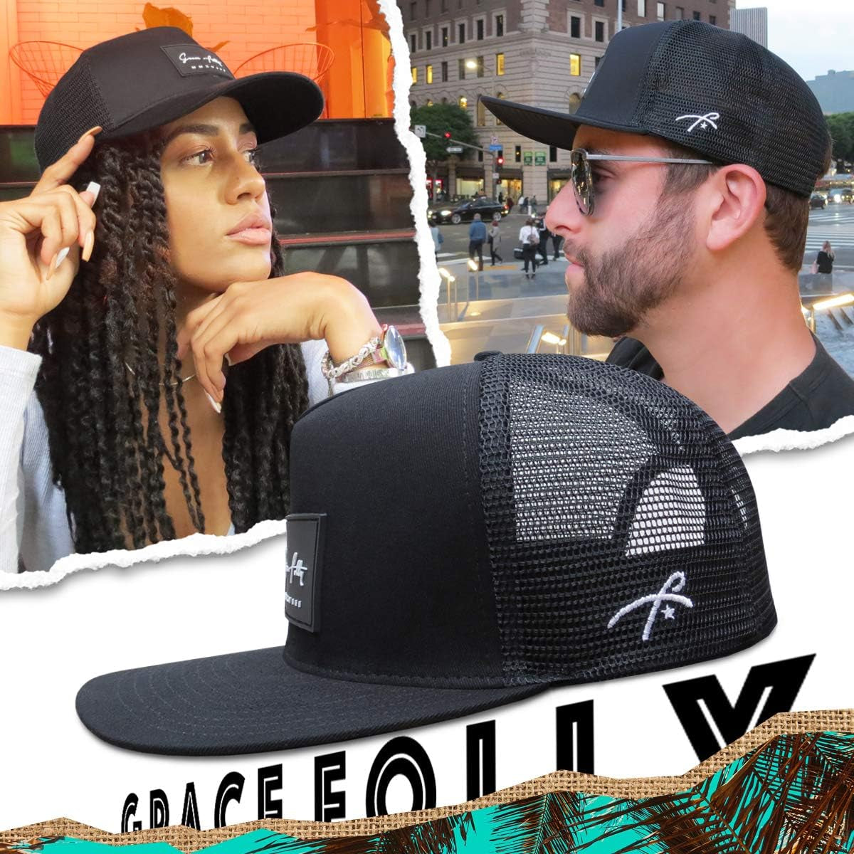 Trucker Hat for Men & Women. Snapback Mesh Caps