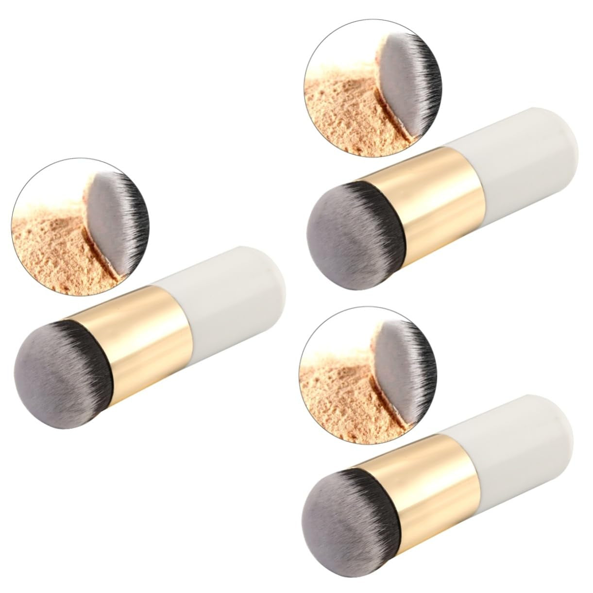 3Pcs Professional Makeup Brush Powder Foundation Brush Blush Foundation Makeup Flat for Face Beauty Tools