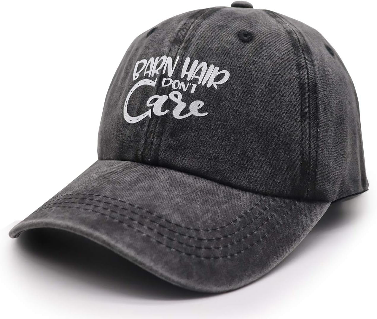 Barn Hair Don'T Care Baseball Cap, Adjustable Vintage Cotton Denim Dad Hat for Women and Men