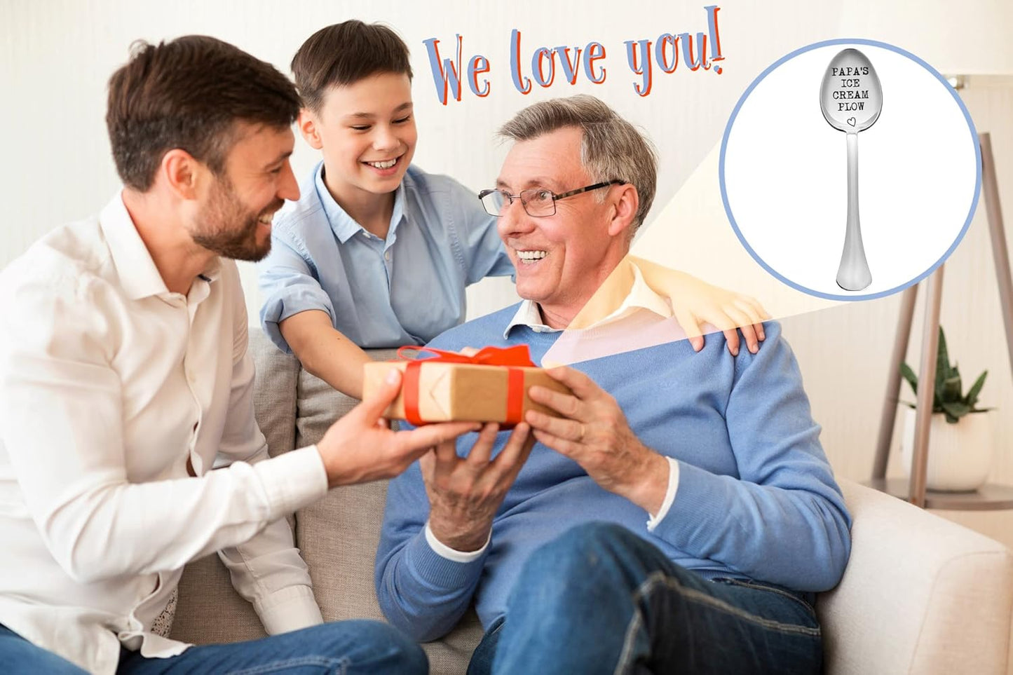 Gifts for Dad, Indulge Dad with the Papa'S Ice Cream Plow, a Sweet Papa Gifts on Fathers Day, Premium Engraved Spoon Made in Italy, Lovely Dad Gifts or Stocking Stuffers for Adults Men