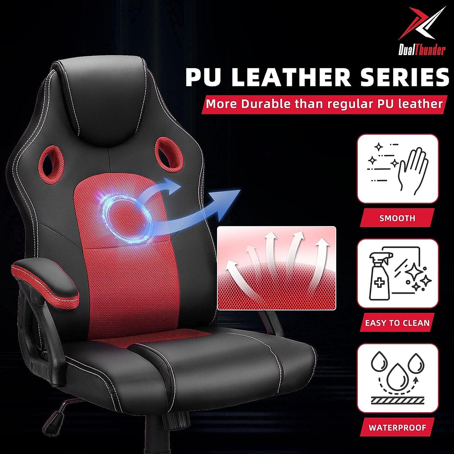 Gaming Chairs, Home Office Desk Chairs Clearance, Comfortable Cheap Gaming Office Chairs, Computer Chairs Video Game Chairs, Gaming Chairs for Teens Gamer, Swivel Rolling Chairs, Red