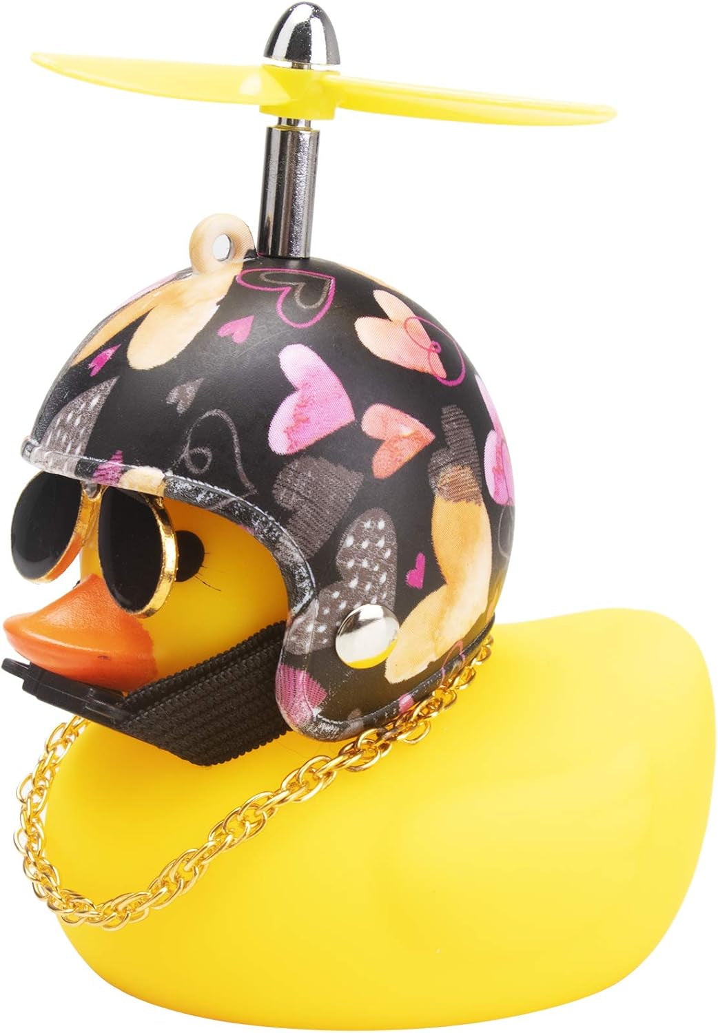 Rubber Duck Car Decorations Cute Yellow Duck Car Dashboard Ornaments with Propeller (Love)