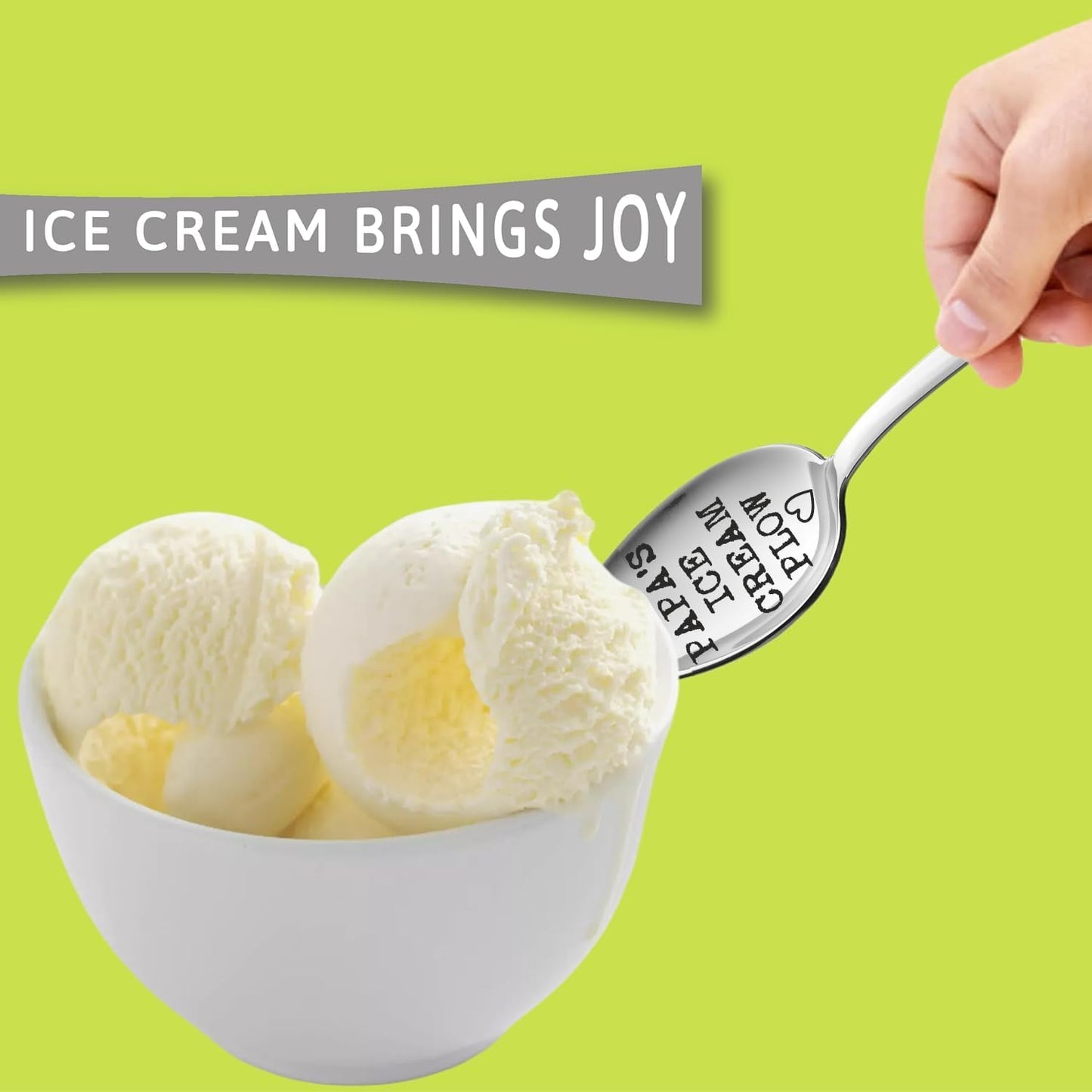 Gifts for Dad, Indulge Dad with the Papa'S Ice Cream Plow, a Sweet Papa Gifts on Fathers Day, Premium Engraved Spoon Made in Italy, Lovely Dad Gifts or Stocking Stuffers for Adults Men