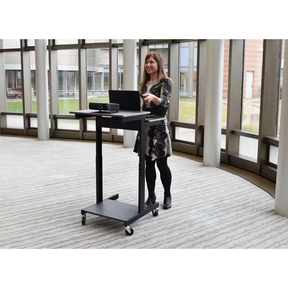 24 In. Rectangular Gray Laptop Desks with Adjustable Height