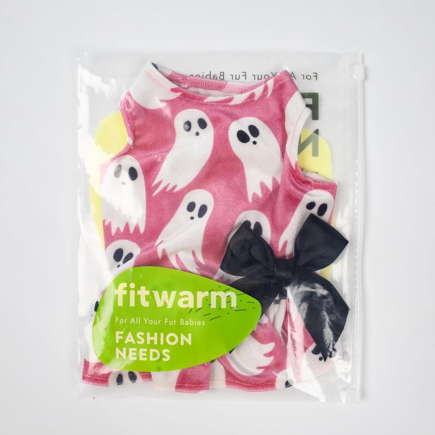 Halloween Ghost Dog Dress, Funny Dog Halloween Costumes, Doggy Clothes for Small Dogs Girl, Pet Apparel, Pink, White, Black, Medium