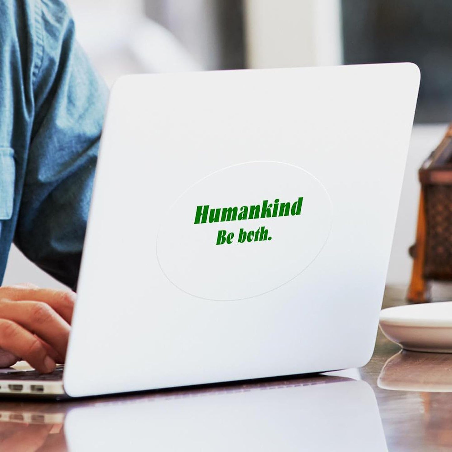 Human Kind Oval Sticker Oval Car Bumper Sticker