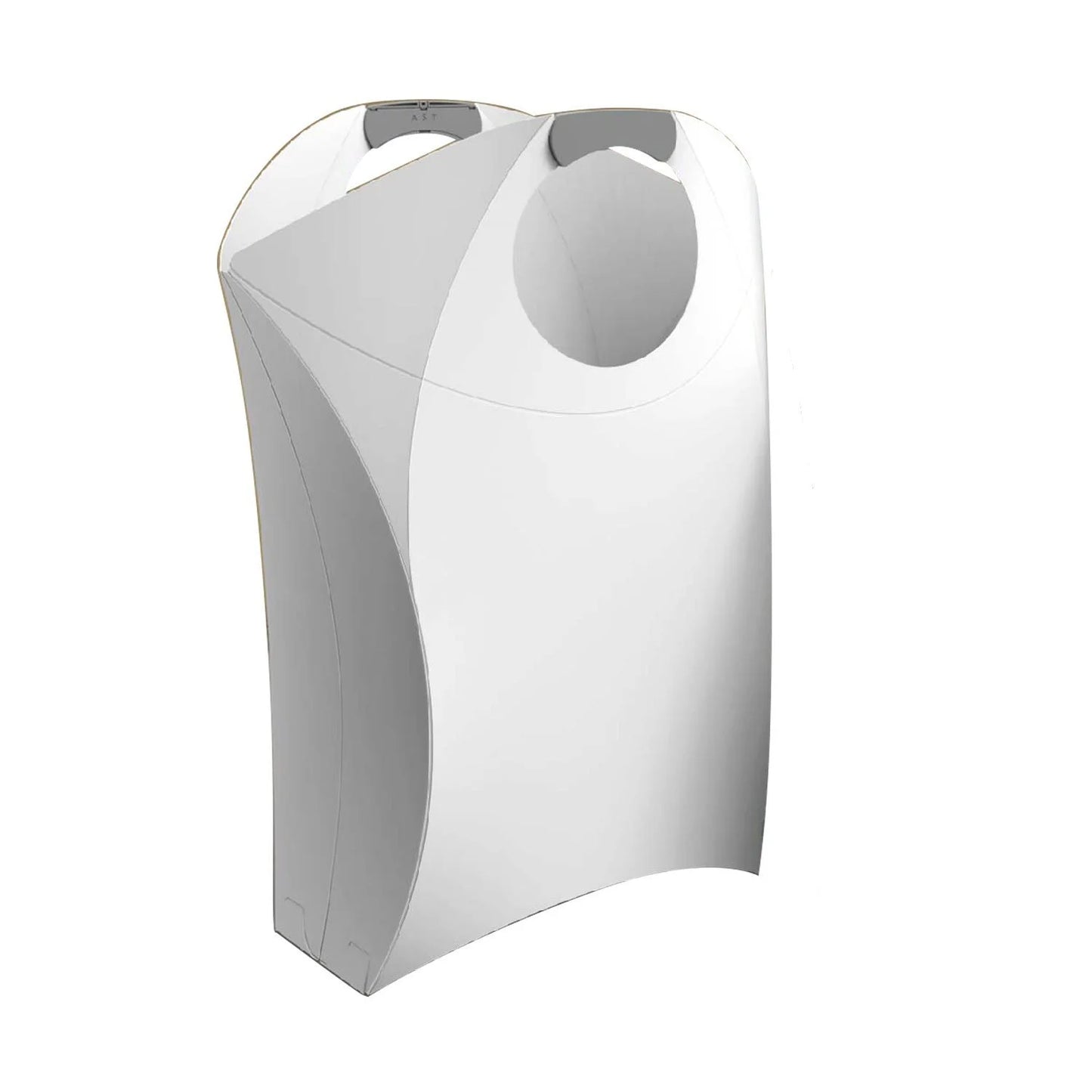 Collapsible Laundry Hamper with Durable Handles, White