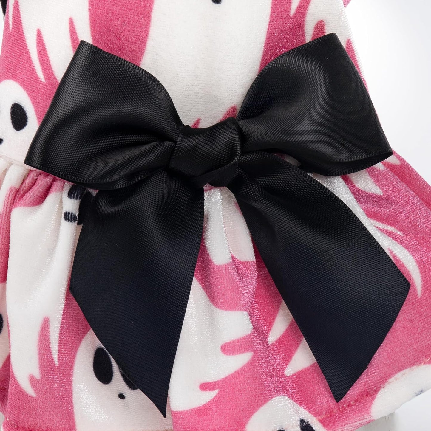 Halloween Ghost Dog Dress, Funny Dog Halloween Costumes, Doggy Clothes for Small Dogs Girl, Pet Apparel, Pink, White, Black, Medium