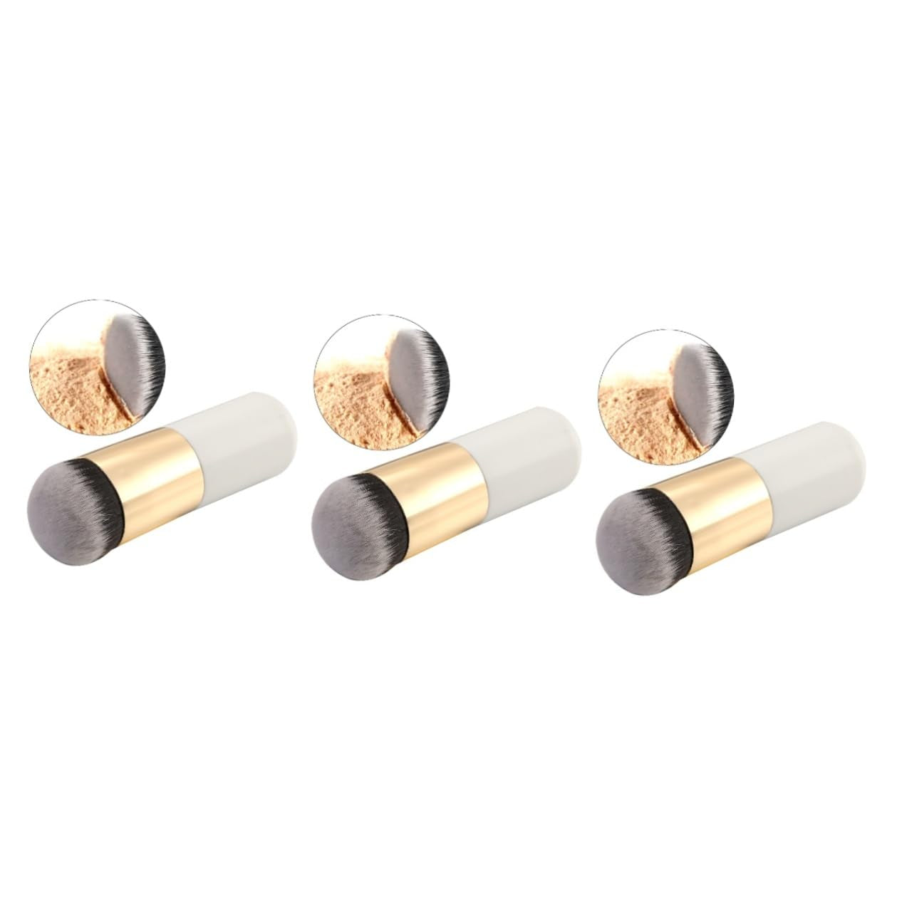 3Pcs Professional Makeup Brush Powder Foundation Brush Blush Foundation Makeup Flat for Face Beauty Tools