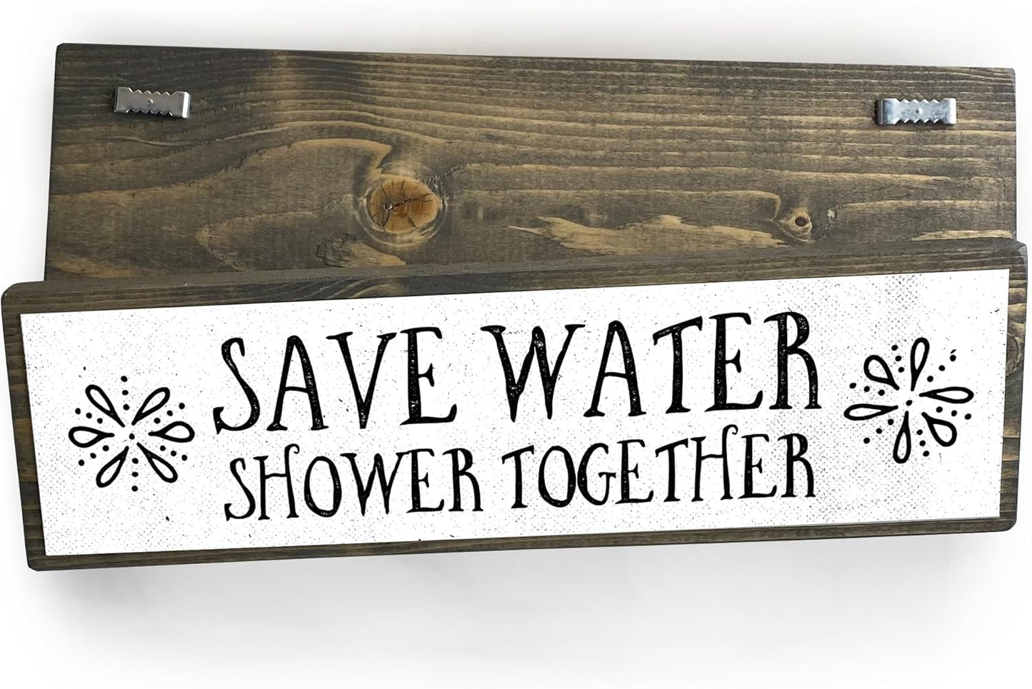 Save Water Shower Together - Wooden Sign with Metal - Farmhouse Bathroom Decor - Restroom Decor - Funny Bathroom Wall Art