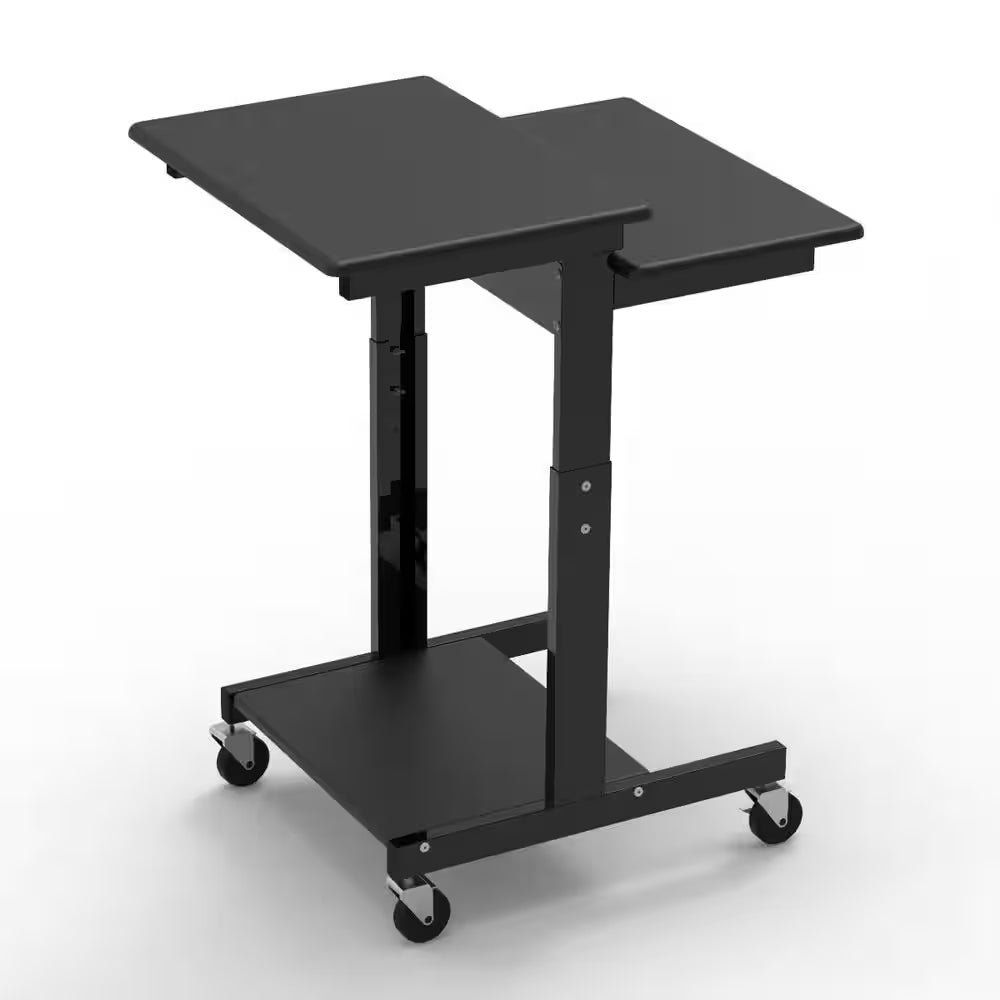 24 In. Rectangular Gray Laptop Desks with Adjustable Height