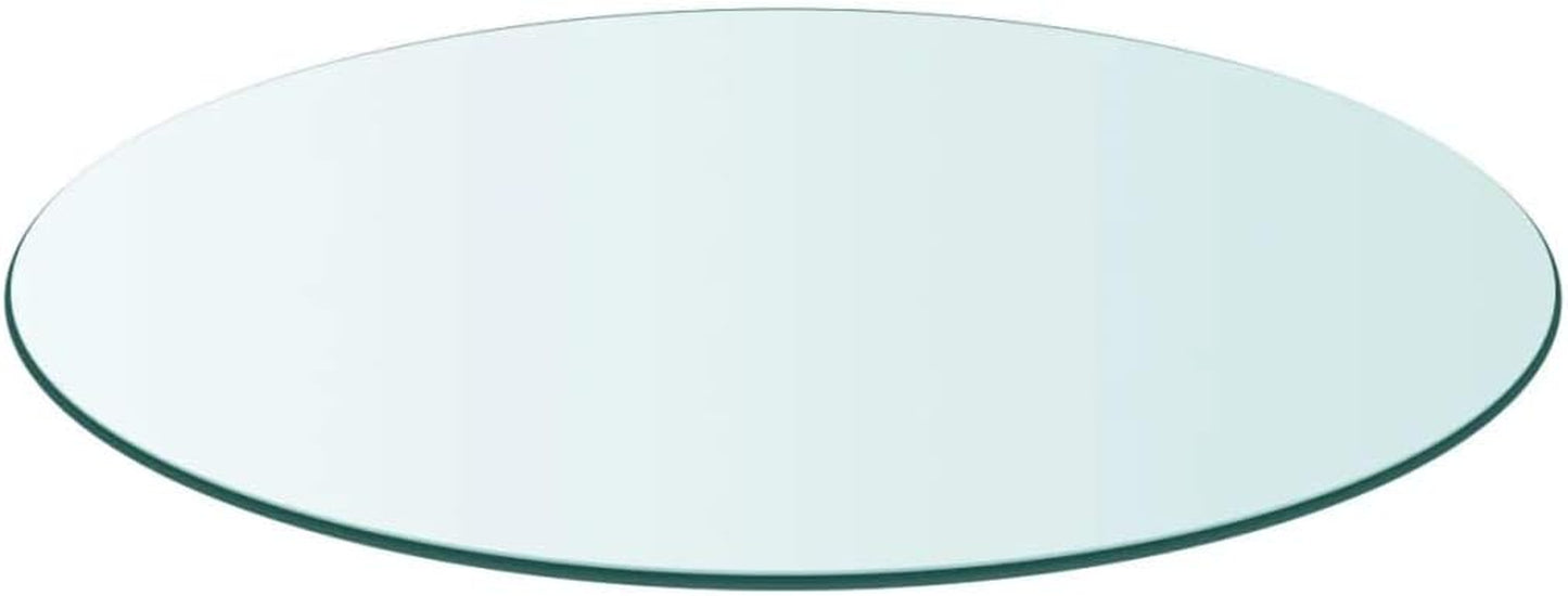 27.6" round Glass Table Top 0.3 Inch Thick Tempered Edge Polished Clear Glass Tabletop for Dining Tables, Coffee Tables, Garden Tables and More