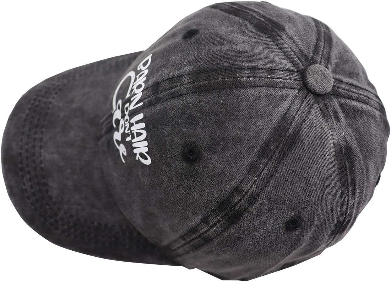Barn Hair Don'T Care Baseball Cap, Adjustable Vintage Cotton Denim Dad Hat for Women and Men
