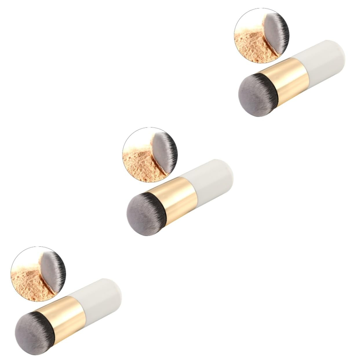 3Pcs Professional Makeup Brush Powder Foundation Brush Blush Foundation Makeup Flat for Face Beauty Tools