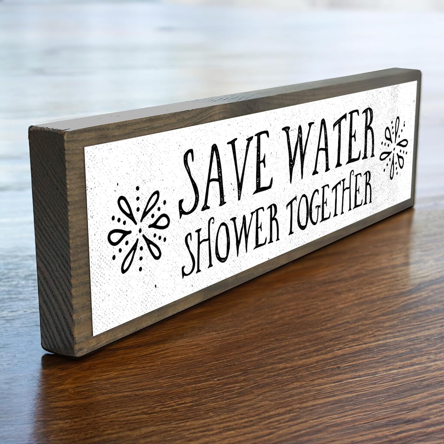 Save Water Shower Together - Wooden Sign with Metal - Farmhouse Bathroom Decor - Restroom Decor - Funny Bathroom Wall Art