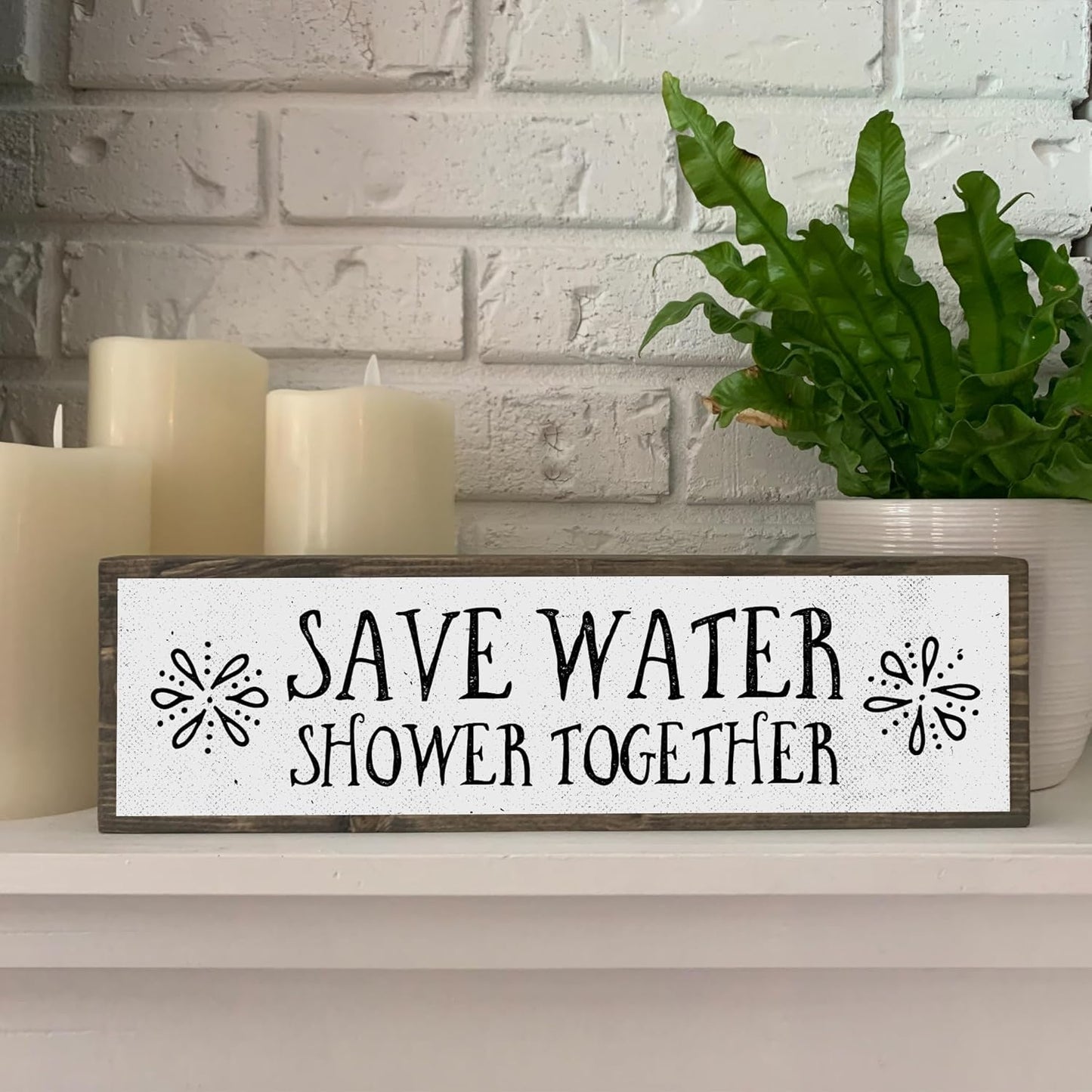 Save Water Shower Together - Wooden Sign with Metal - Farmhouse Bathroom Decor - Restroom Decor - Funny Bathroom Wall Art