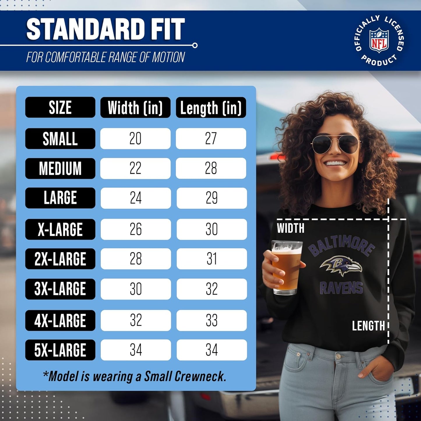 NFL Adult Gameday Football Crewneck Sweatshirt - Cotton Blend - Stay Warm, Comfortable & Stylish on Game Day