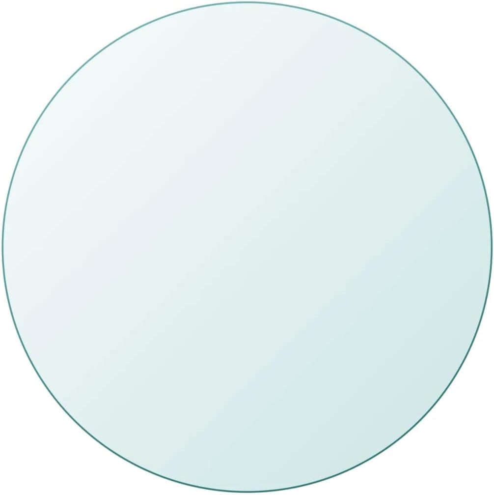 27.6" round Glass Table Top 0.3 Inch Thick Tempered Edge Polished Clear Glass Tabletop for Dining Tables, Coffee Tables, Garden Tables and More