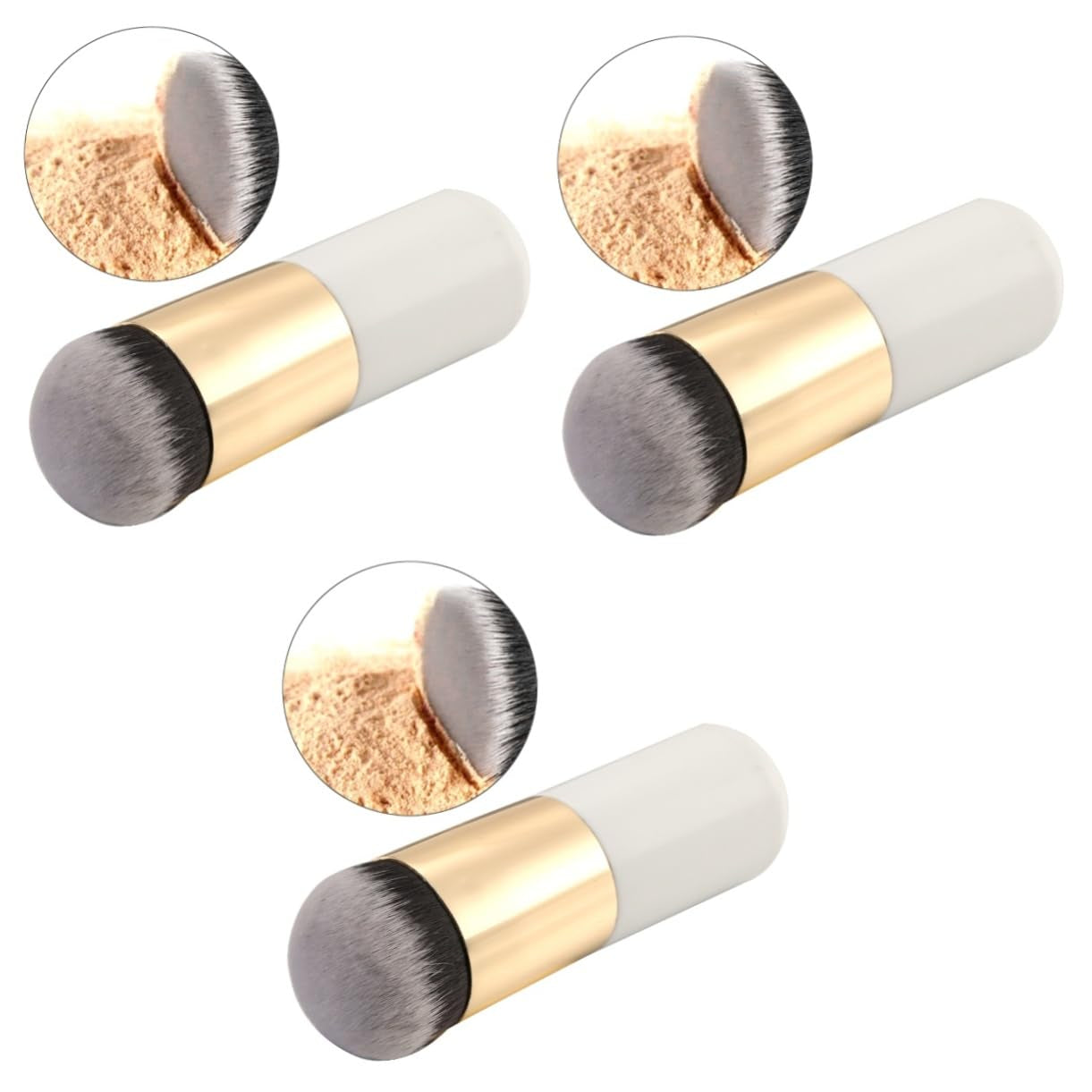 3Pcs Professional Makeup Brush Powder Foundation Brush Blush Foundation Makeup Flat for Face Beauty Tools
