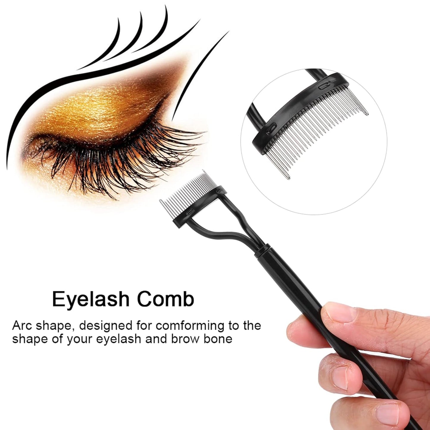Stainless Steel Eyebrow Comb, Eyelash Comb, Makeup Cosmetic Beauty Tools