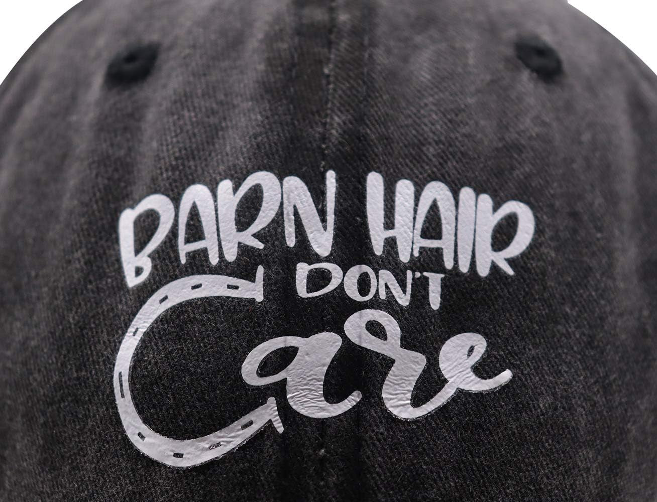 Barn Hair Don'T Care Baseball Cap, Adjustable Vintage Cotton Denim Dad Hat for Women and Men