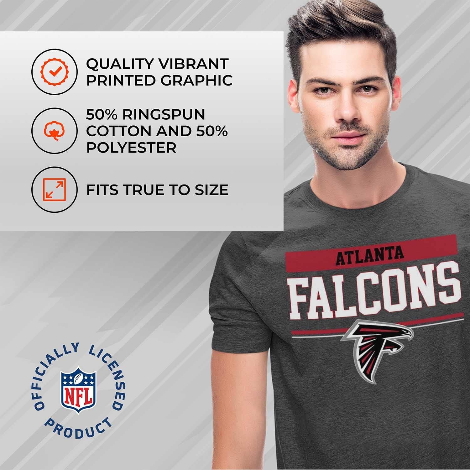 NFL Adult Team Block Tagless T-Shirt - Cotton Blend - Charcoal - Perfect for Game Day - Comfort and Style