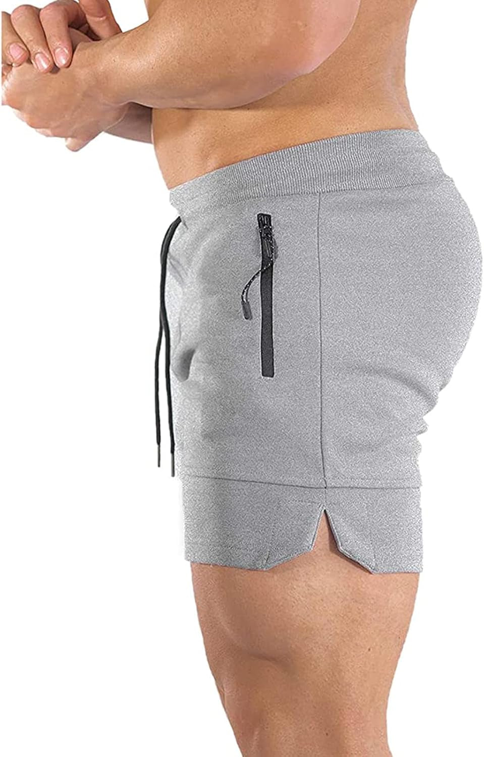 Mens Workout Shorts 5 Inch Quick Dry Gym Shorts for Men Athletic Running Shorts with Zipper Pockets