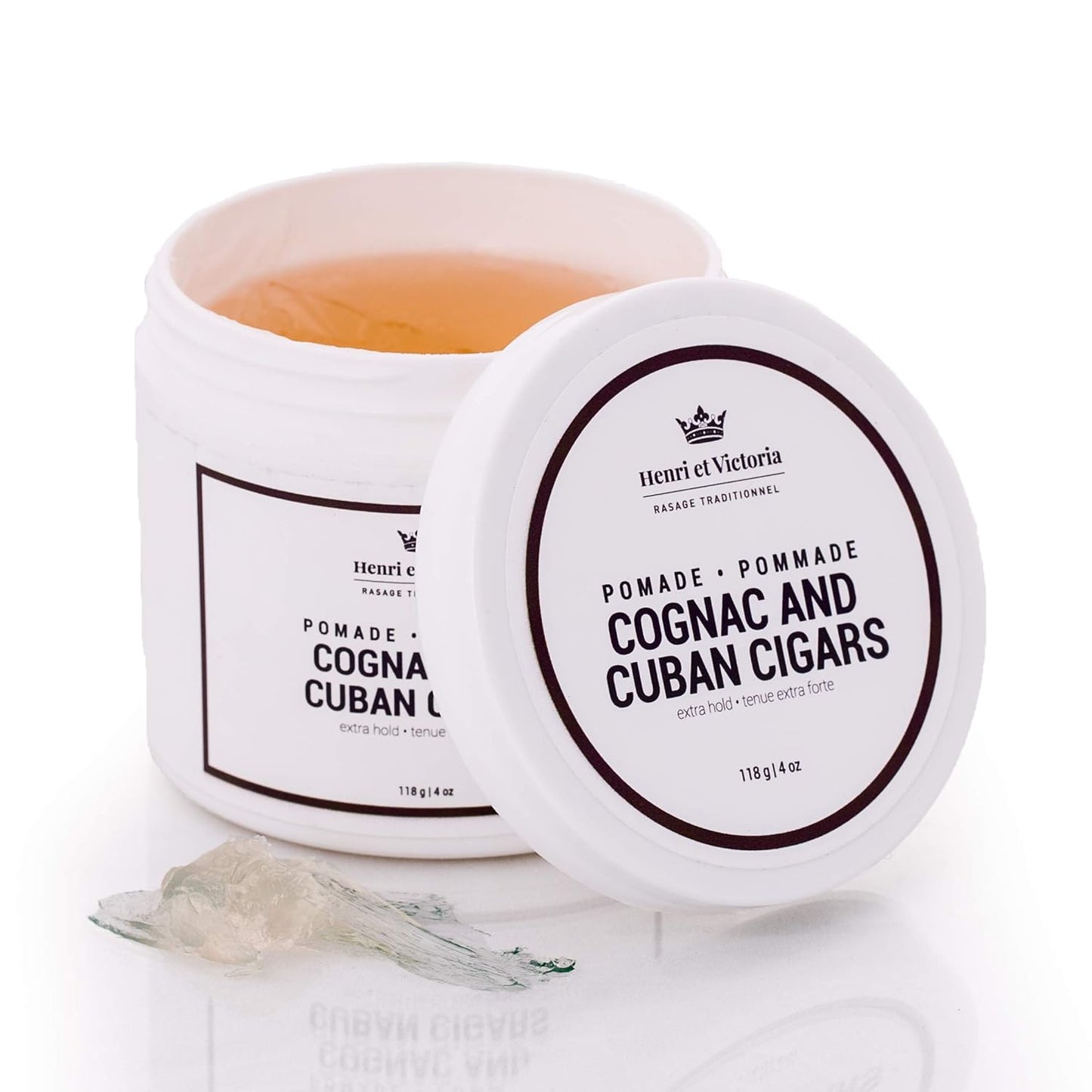 Cognac and Cuban Cigar Hair Pomade for Men Strong Hold and Medium Shine - Water-Based Hair Styling Pomade, Adds Texture and Thickness, Easy to Wash Out - All Day Hold for All Hair Styles - 118G 4Oz