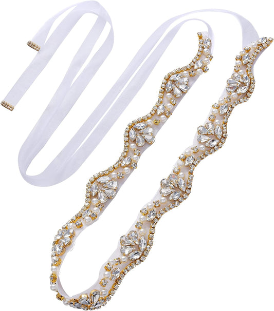 Handmade Rhinestone Wedding Belt Crystal Bridal Belt and Sashes for for Bridal Bridesmaid Gowns