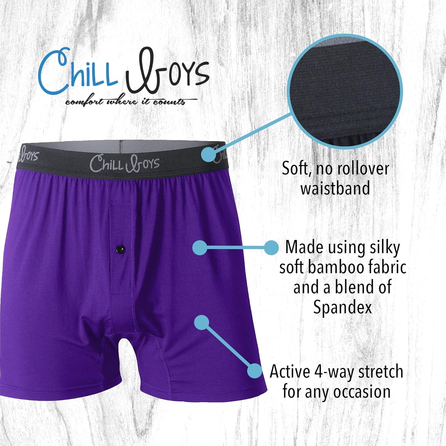 Viscose from Bamboo Boxers for Men - Cool Comfortable, Soft Breathable Men'S Underwear - Boxer Shorts