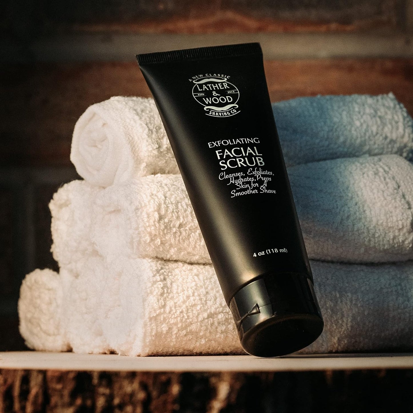 Lather & Wood'S Face Scrub - Luxurious Exfoliating Mens Face Wash - 4Oz Facial Cleanser