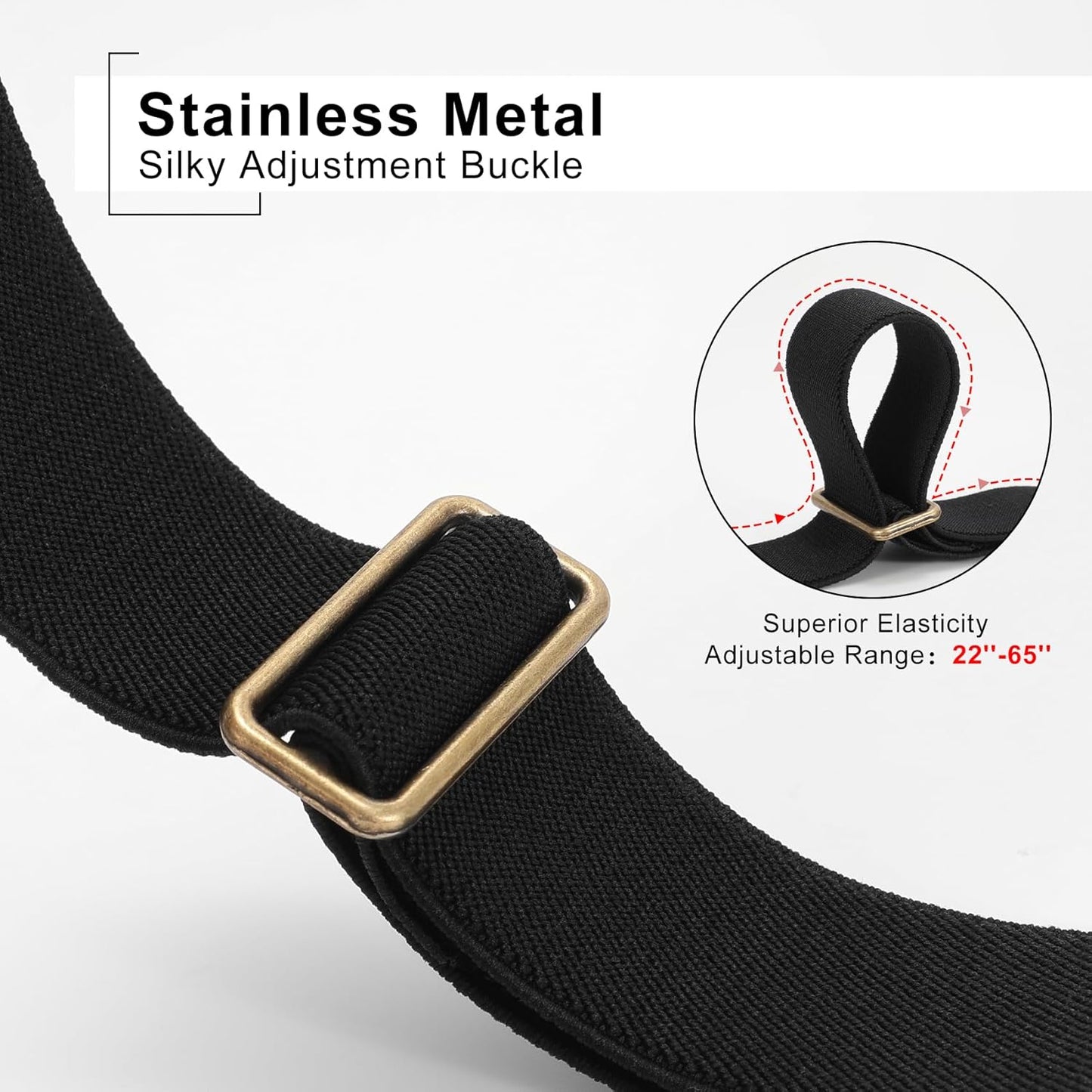 Buckle-Free Elastic Women Belt for Jeans without Buckle, Comfortable Invisible Belt No Bulge No Hassle