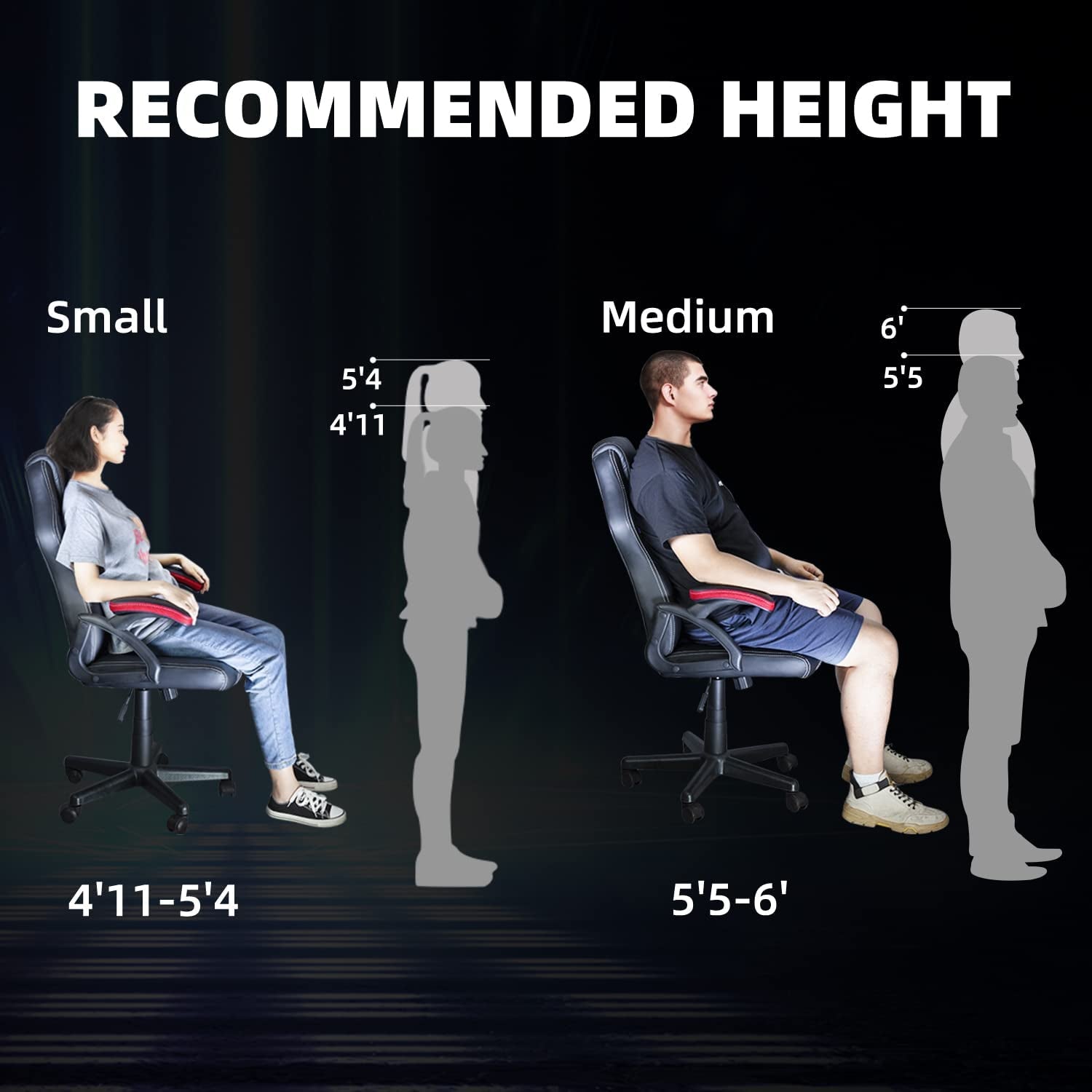 Gaming Chairs, Home Office Desk Chairs Clearance, Comfortable Cheap Gaming Office Chairs, Computer Chairs Video Game Chairs, Gaming Chairs for Teens Gamer, Swivel Rolling Chairs, Red