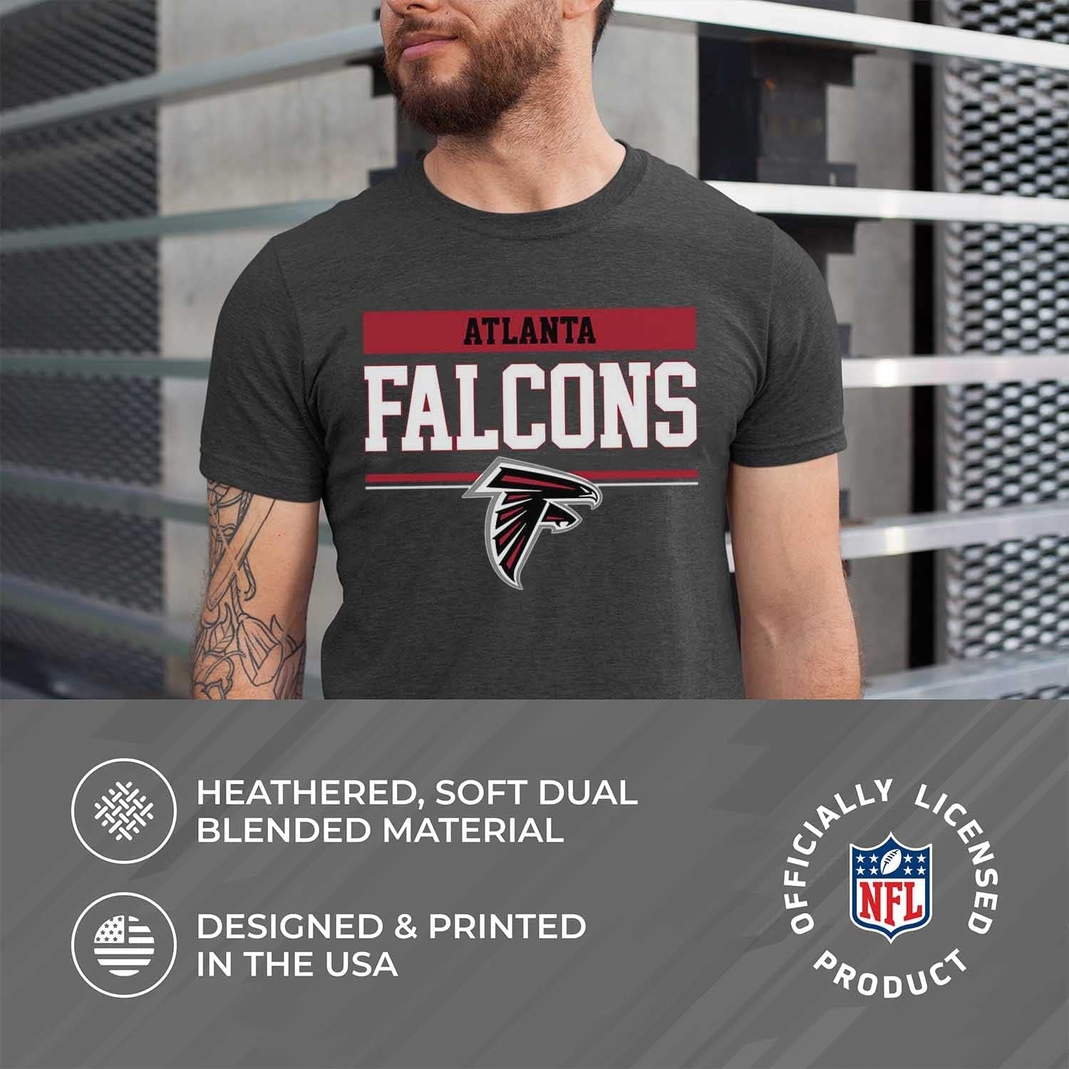 NFL Adult Team Block Tagless T-Shirt - Cotton Blend - Charcoal - Perfect for Game Day - Comfort and Style