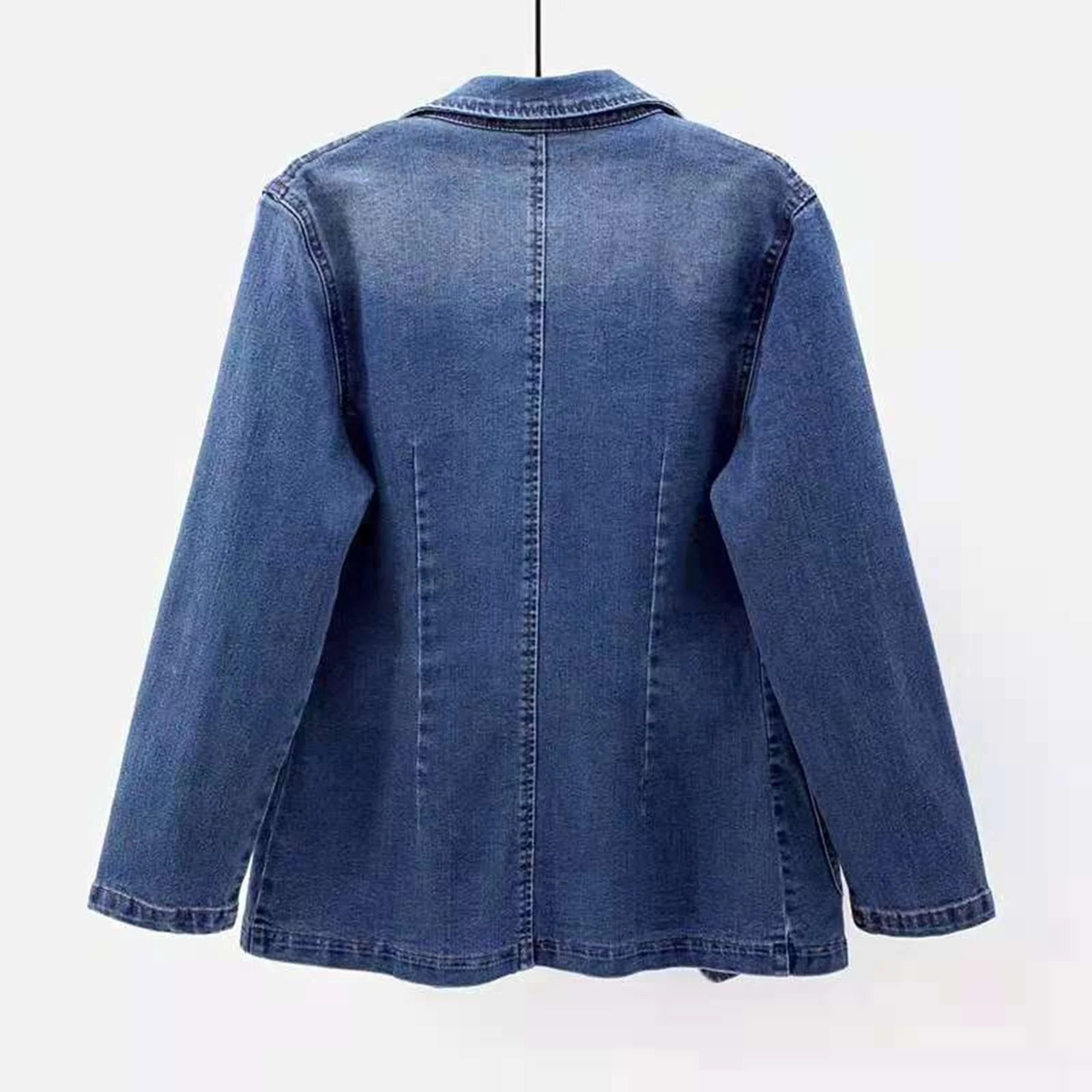 Jackets for Women,Ladies Fashion Color Lapel Look Slimmer Sleeve Denim Jacket