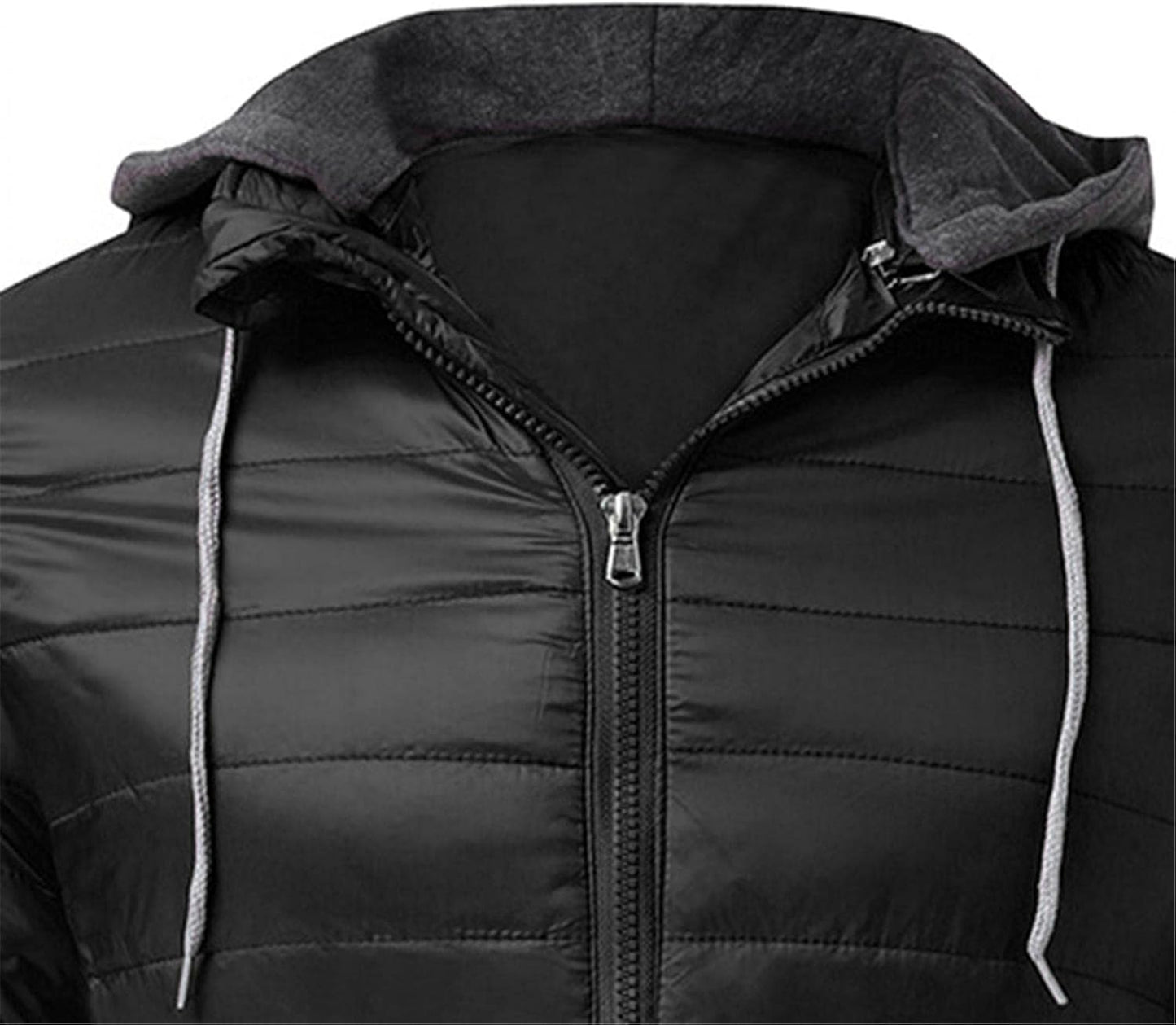 Men'S Winter Warm down Jacket Zipper up Packable Puffer Lightweight Outwear Windproof Coat with Hoodies