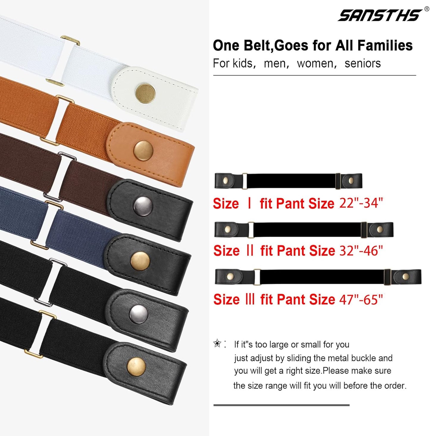 Buckle-Free Elastic Women Belt for Jeans without Buckle, Comfortable Invisible Belt No Bulge No Hassle