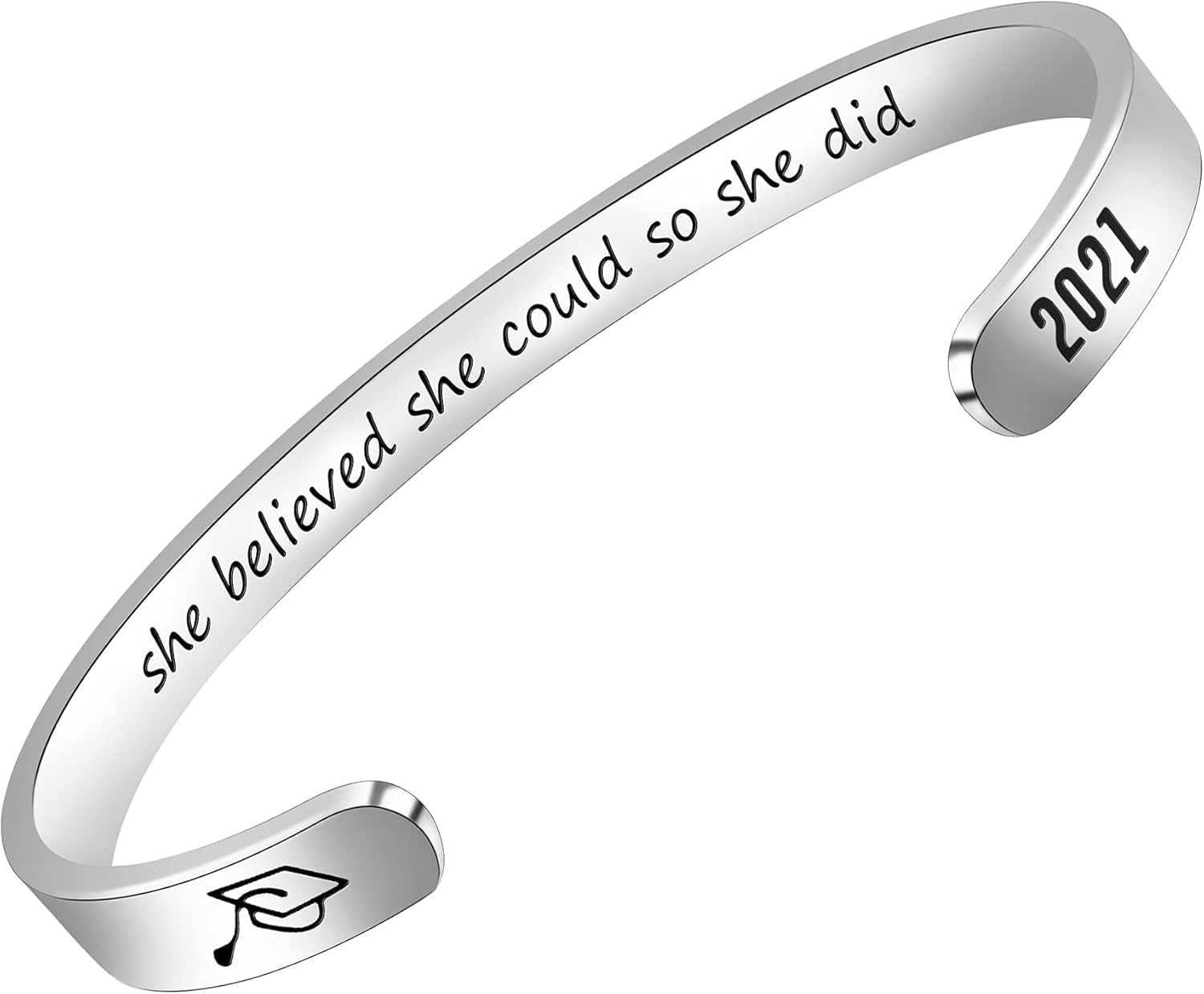 Inspirational Cuff Bracelet Bangle for Women Teen Girls - Birthday Jewelry Quotes - Friend Gift for Her Mom