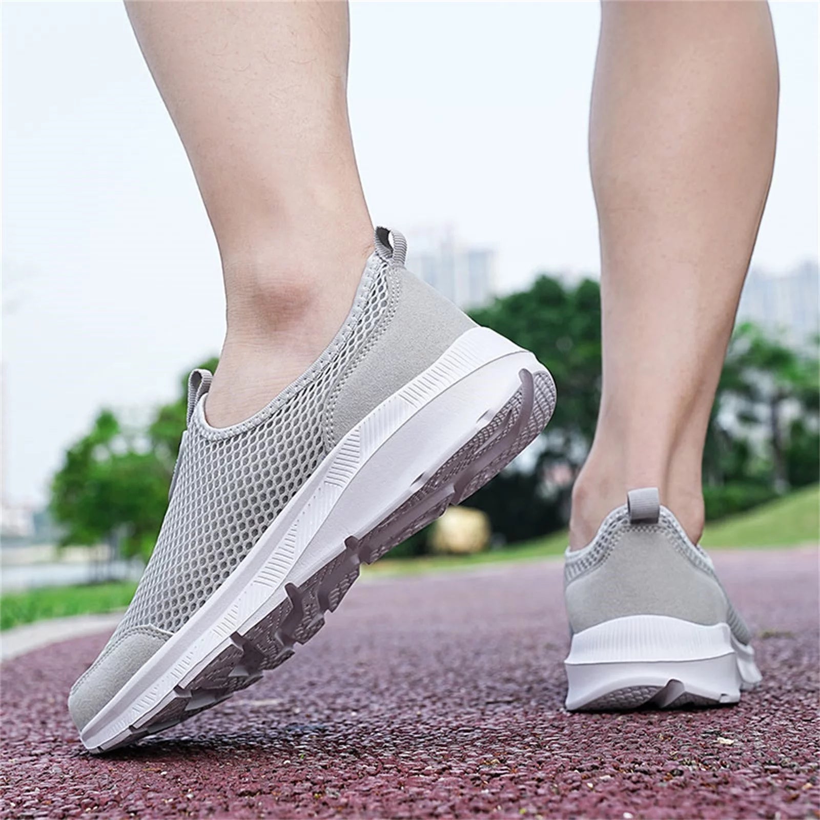 Shoes Men Mesh Comfortable Men Shoes Beige 43