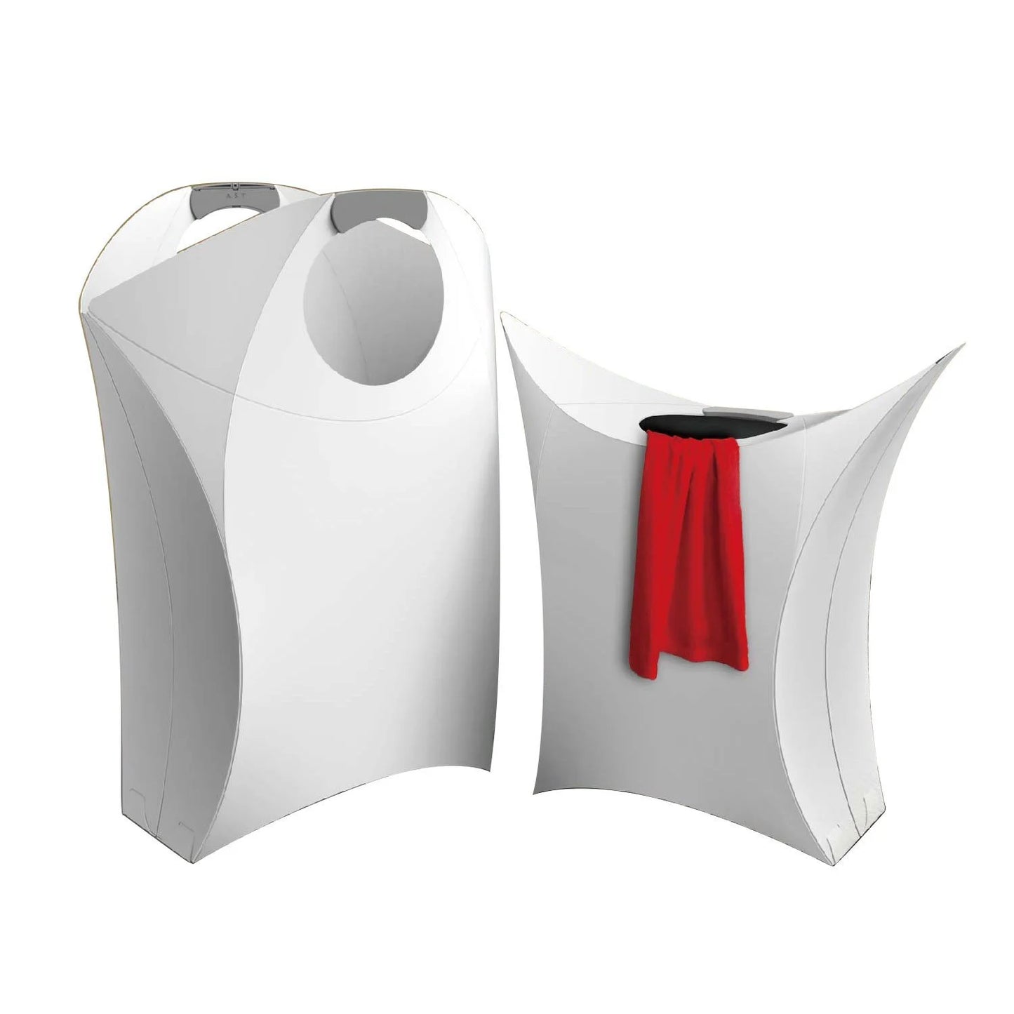 Collapsible Laundry Hamper with Durable Handles, White