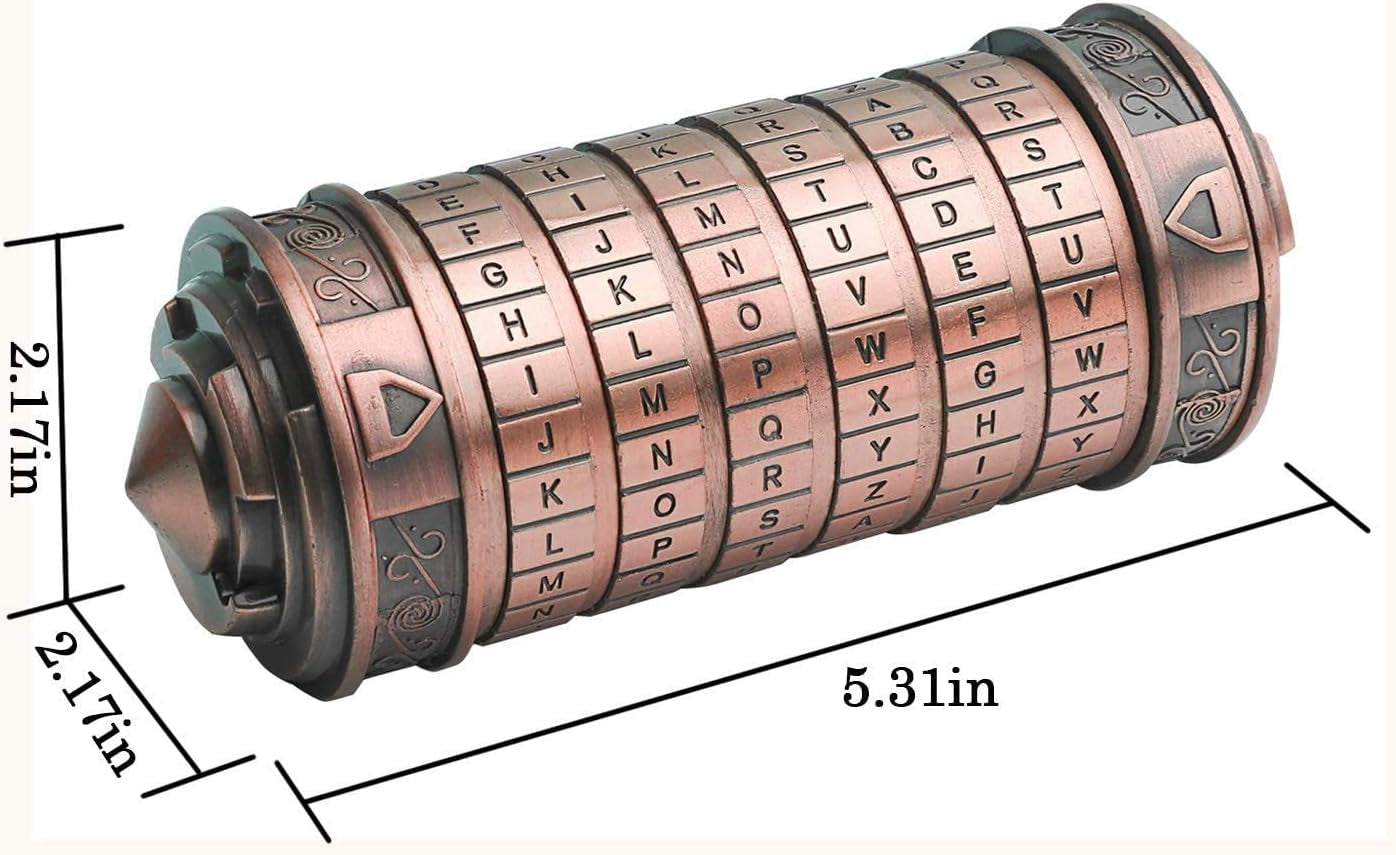 Cryptex Da Vinci Code Mini Cryptex Lock Puzzle Boxes with Special Compartments Anniversary Valentine'S Day Romantic Birthday Gifts for Her Gifts for Girlfriend Box for Men