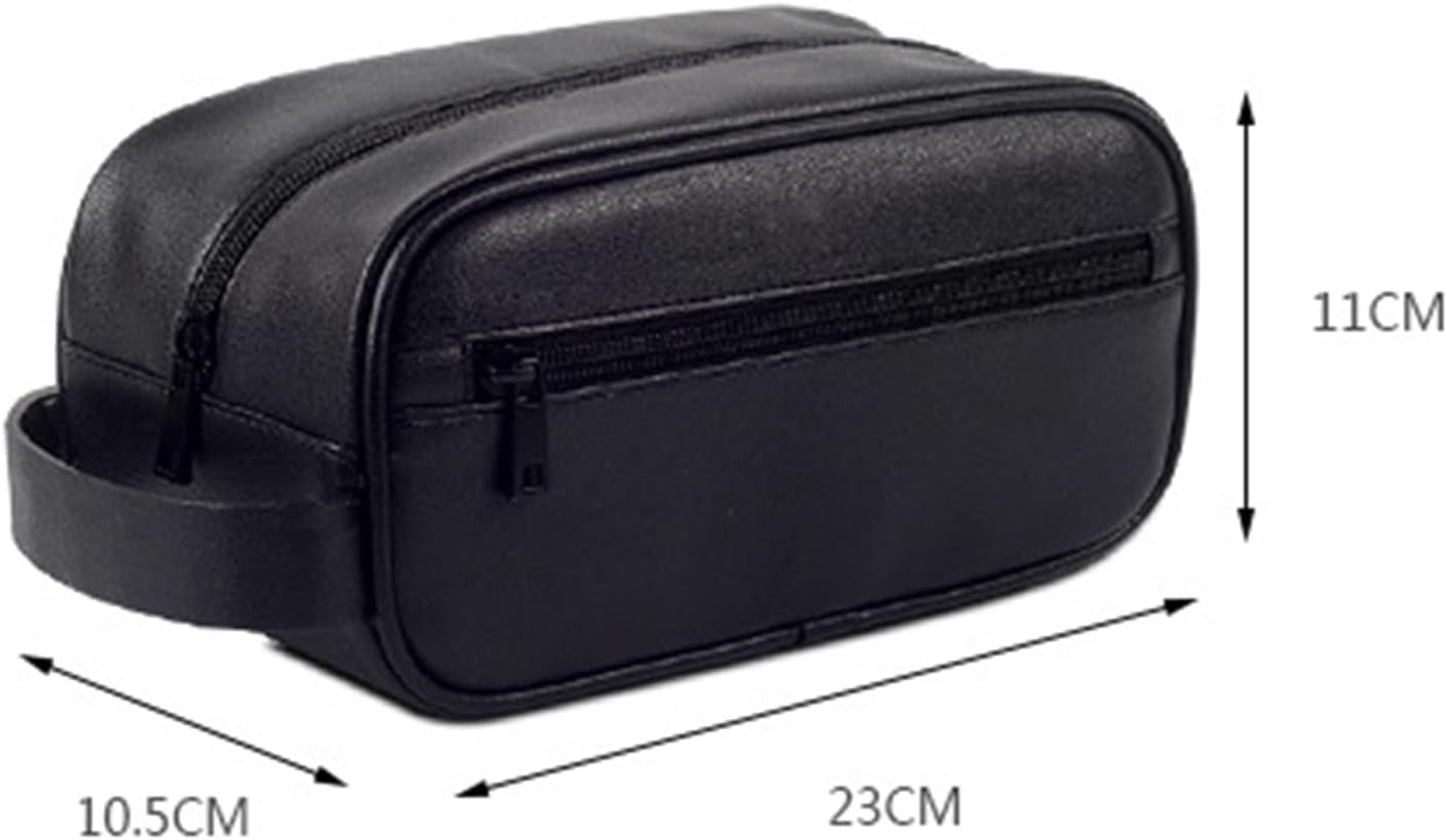 Toiletry Bag for Men, Large Capacity, Mutifunctional, Mens Travel Bag Toiletries Organizer Case for Grooming, Water-Resistant, PU Leather, Cosmetic Bag, Small Dopp Kit Shaving Bag Brown