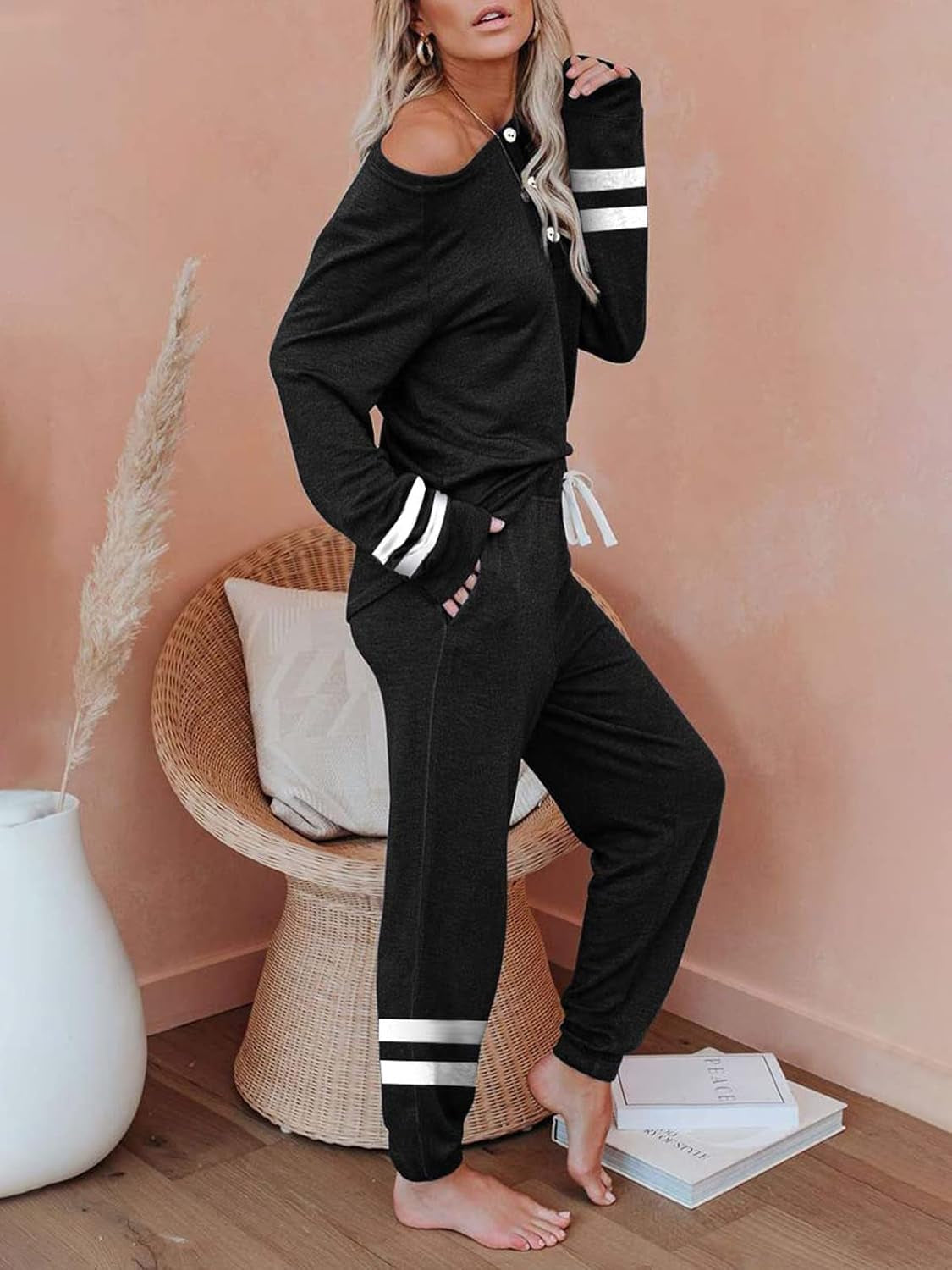 Lounge Sets for Women 2 Piece Pajama Sets Joggers Outfits PJ Sets Nightwear Loungewear