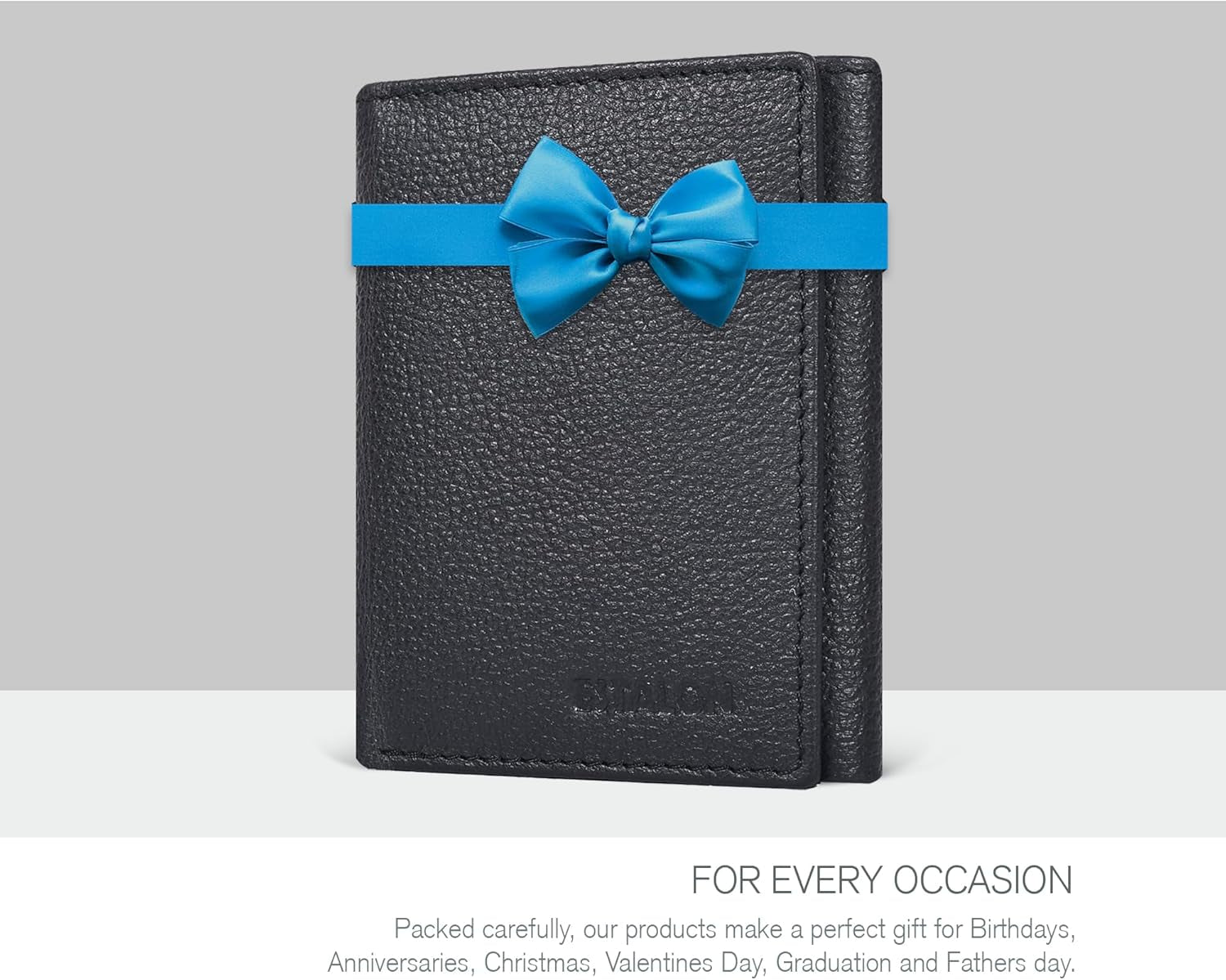 Leather Trifold Wallet for Men - RFID Blocking - 6 Card Slots, 2 Slip Pockets & 1 Front ID Window - Minimalist Design, Slim Wallet