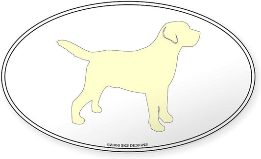 Yellow Lab Outline Oval Sticker Oval Car Bumper Sticker