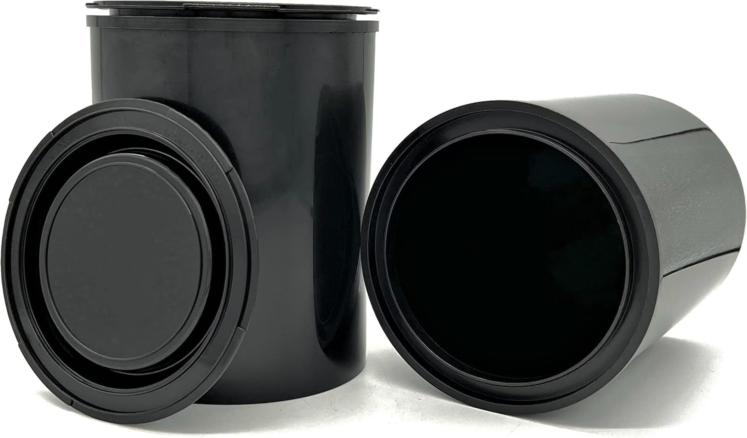 Black Quart Size Plastic Paint Cans with Lids, Paint, Arts and Crafts, No Rusting, Multipurpose Storage and Organization (4)