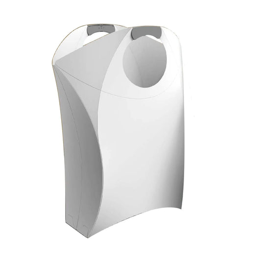 Collapsible Laundry Hamper with Durable Handles, White